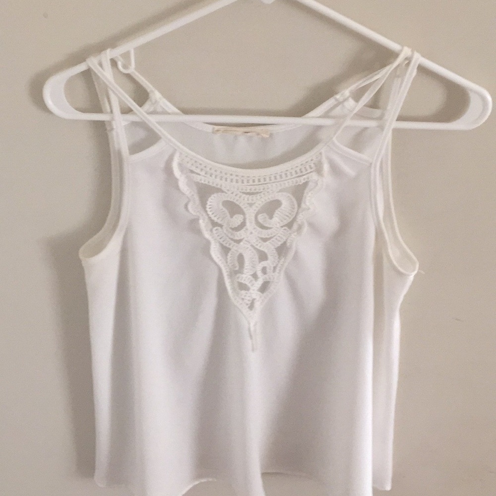 White Haute Society Mesh panel Blouse - Picture 2 of 4